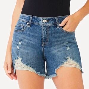 Sofia Jeans‎ by Sofia Vergara Lila Mid-Rise  Raw Hem Denim Shorts Sz 16 NEW #119